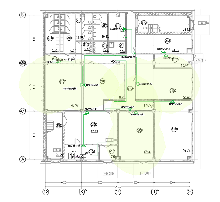 Эпюры громкоговорителей в модуле разборчивости речи R-CAD
