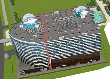 Линия разделения здания «Cruise аpart» на секции