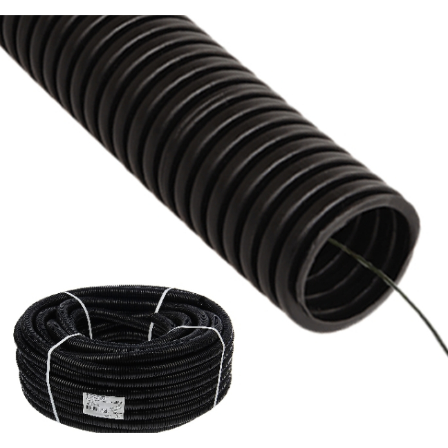 Купить Гофра-Л-20 ПНД с пр.р.черная - Гофра