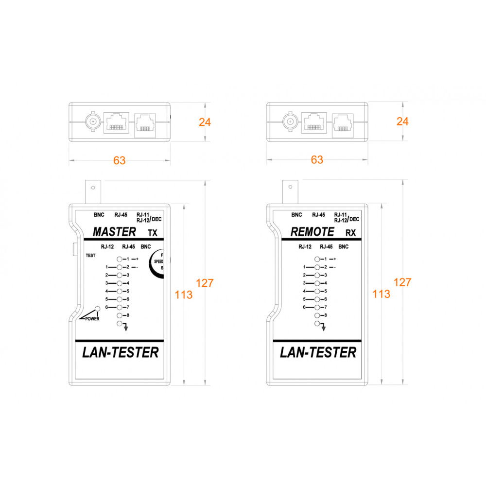Hyperline: HL-NCT1 (16382) Тестер LT-100 для витой пары