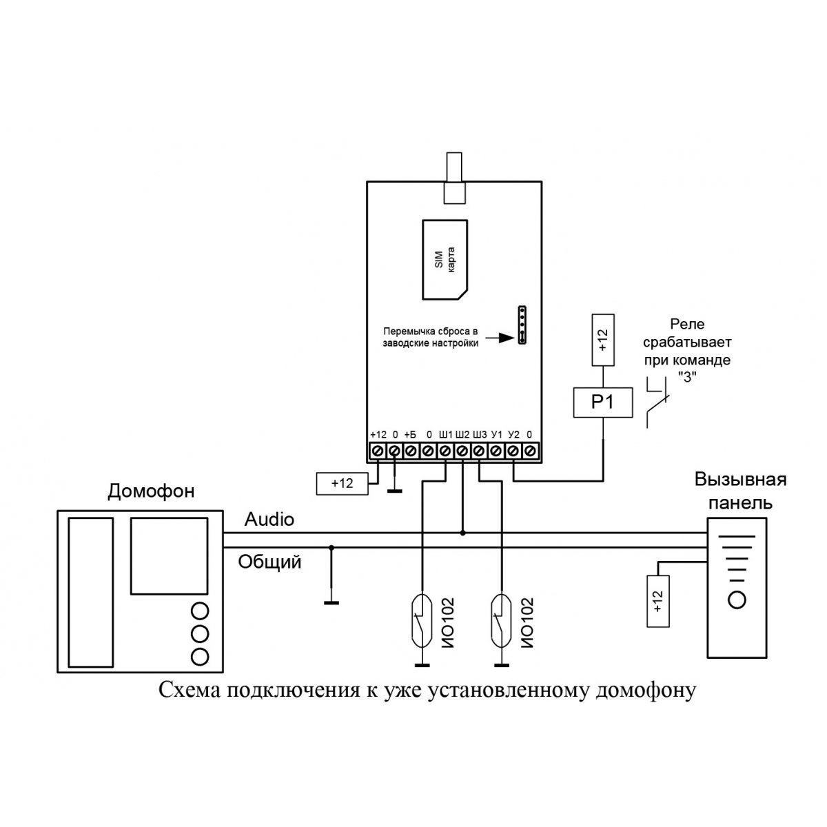 Видеодомофон форт автоматик схема подключения