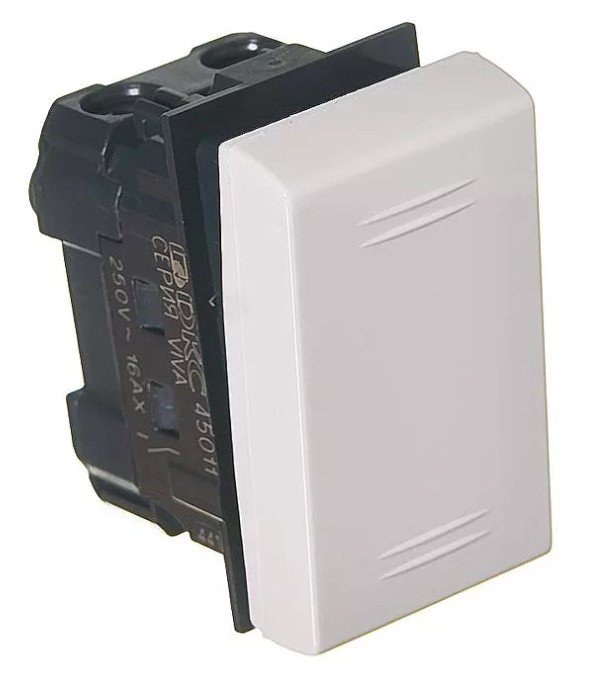 45011 Выключатель однополюсный Viva 1 модуль белый ДКС (ДКС)