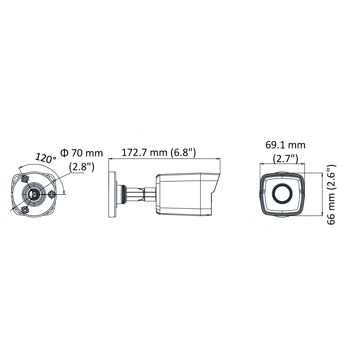 HiWatch: DS-I250 (6мм) 2Мп уличная цилиндрическая IP-камера с ИК-подсветкой