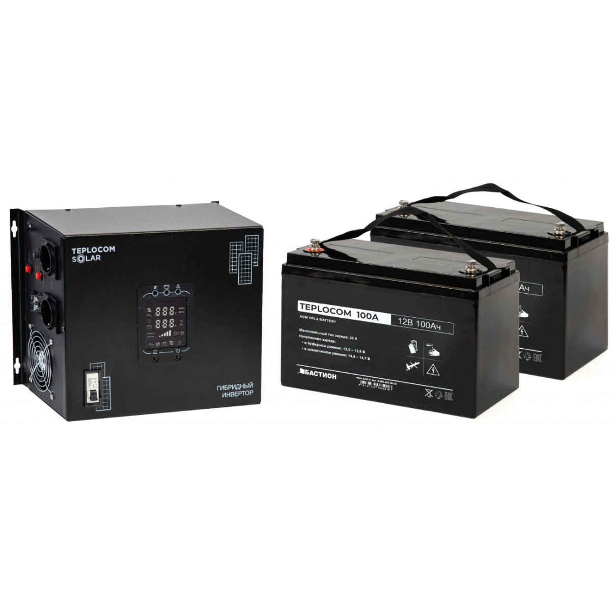 Бастион: Teplocom 1500 + 2 АКБ 100Ач Источник бесперебойного питания ...