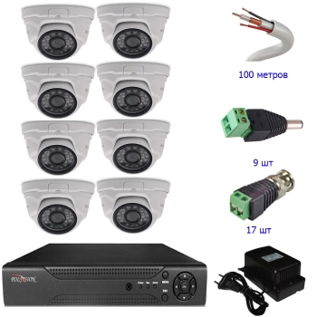 Комплект AHD 1080p 8 внутр для магазина изображение 3