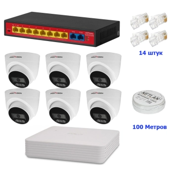 Комплект IP 1080p 6 внутр для  магазина изображение 5