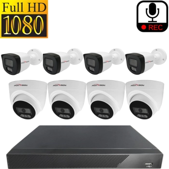 Актив-СБ Комплект IP 1080p 4 внутр+4 внеш для дома