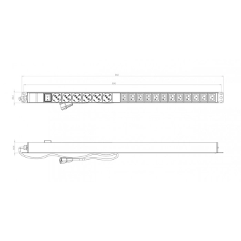 Hyperline SHE19-8SH-SR-2.5AIEC