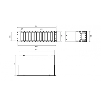 FO-19R-3U-12xSLT-W140H42-96UN-GY изображение 2