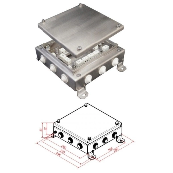 Гефест КМ-О-IP55-2020, 12 вводов, нержавейка