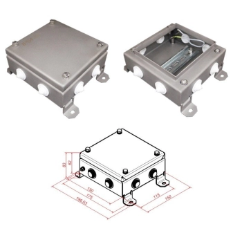 Гефест КМ IP55-1515, 8 вводов, нержавейка